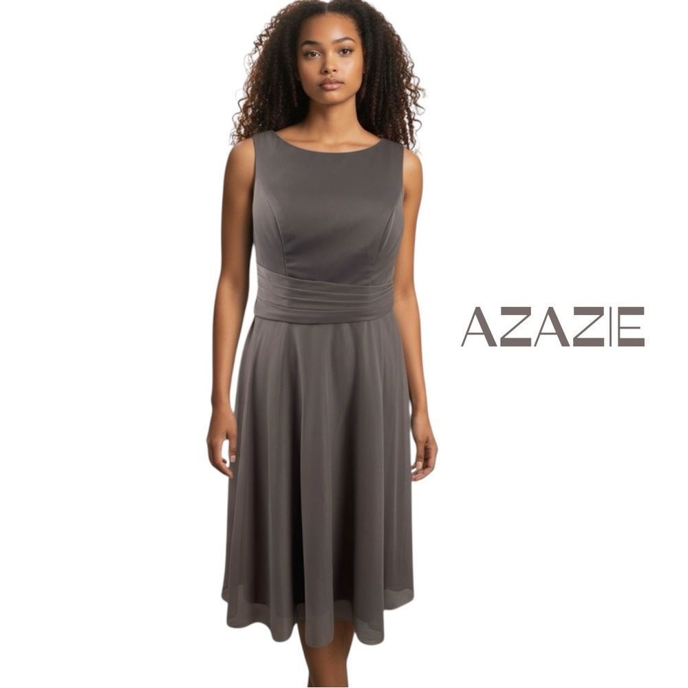 AZAZIE Sheer Taupe Tan Sleeveless Dress NWT Size 8 Event Occasion